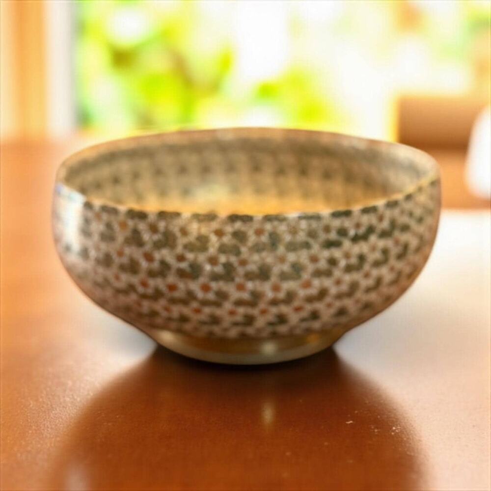 Vintage Japanese Kutani Hanazume Bowl Thousand Flowers Millefleur Signed Shuzan